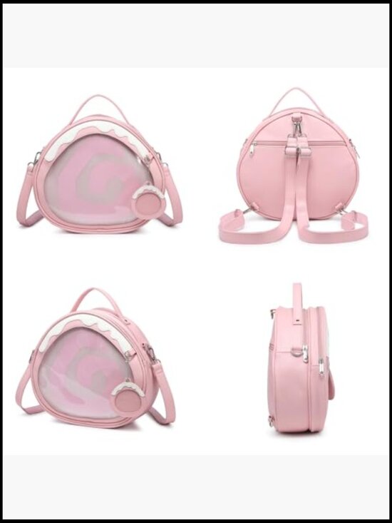 Ita Bag Multi-Purpose Backpack Crossbody Satchel Purse Kawaii Pin Display Clear main image 6